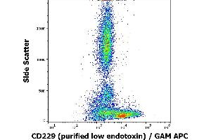 Flow cytometry surface staining pattern of human peripheral blood stained using anti-human CD229 (HLy9. (LY9 抗体)