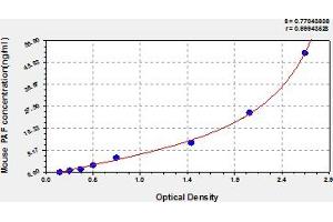 Typical Standard Curve (Platelet activating factor (PAF) ELISA 试剂盒)