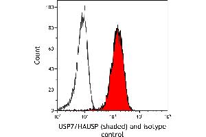 Flow Cytometry (FACS) image for anti-Ubiquitin Specific Peptidase 7 (Herpes Virus-Associated) (USP7) (AA 1-50) antibody (ABIN7453991) (Recombinant USP7 抗体  (AA 1-50))