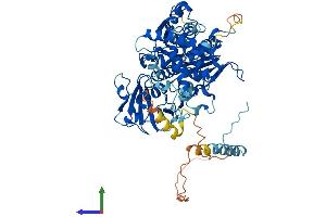 AlphaFold protein structure predicition of Human Recombinant UBA2 Protein, UniprotID Q9UBT2
