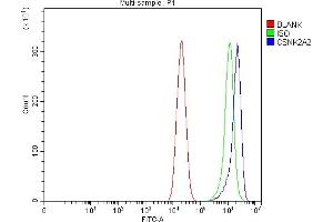 Flow Cytometry analysis of Caco-2 cells using anti-CSNK2A2 antibody (ABIN7602871).