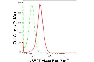 Flow cytometric analysis of UBE2T expression in HepG2 cells using UBE2T antibody (ABIN7800753), 1:2,000). (Recombinant Ube2t 抗体)