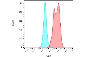 Surface staining of PMA/ionomycin-activated PBMC using anti-CD154 (24-31) PE. (CD40 Ligand 抗体  (PE))