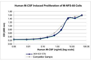 SDS-PAGE of Human Macrophage Colony Stimulating Factor Recombinant Protein Bioactivity of Human Macrophage Colony Stimulating Factor Recombinant Protein. (M-CSF/CSF1 蛋白)